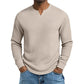 ✨ 50% schnappen! Herren-Hemd mit Waffelstrick und V-Ausschnitt in Slim-Fit-Passform