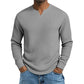 ✨ 50% schnappen! Herren-Hemd mit Waffelstrick und V-Ausschnitt in Slim-Fit-Passform