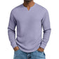 ✨ 50% schnappen! Herren-Hemd mit Waffelstrick und V-Ausschnitt in Slim-Fit-Passform