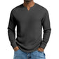 ✨ 50% schnappen! Herren-Hemd mit Waffelstrick und V-Ausschnitt in Slim-Fit-Passform