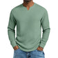 ✨ 50% schnappen! Herren-Hemd mit Waffelstrick und V-Ausschnitt in Slim-Fit-Passform