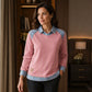 📈 Verkaufshit Nr. 1 – direkt 50%! Langarm-Sweatshirt für Damen mit Denim-Patchwork