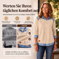 📈 Verkaufshit Nr. 1 – direkt 50%! Langarm-Sweatshirt für Damen mit Denim-Patchwork