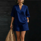 👚 50 % RABATT | Mühelos durch warme Tage – Damen 2-teiliges Set mit V-Ausschnitt & Shorts