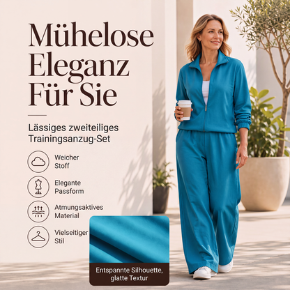 📢📢50%Rabatt!!!🎉✨Damen-Set aus Reißverschluss-Cardigan und Weithosen
