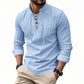 👕 50 % RABATT | Lässig, zeitlos & besonders – Herren Freizeithemd mit Stehkragen & Schnürdetail