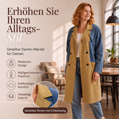 📦 Täglich 500+ Pakete versendet – der Wahnsinn! Jeansjacke mit Kragen und Patchwork-Design für Damen