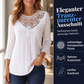 📢📢50%Rabatt!!!🎉✨Damen Freizeit Bluse mit Spitzenbesatz, Lochmuster und 3/4-Ärmeln