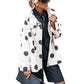 📢📢50%Rabatt!!!🎉✨Damen Retro-Pünktchen-Jacke mit ausgestellter Passform, hochgeschlossenem Kragen und Raglanärmeln