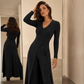 ✨ Einfacher Alltagskomfort | 2-teiliges Damen-Set: geripptes Longline-Top & schmale Hose