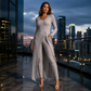 ✨ Einfacher Alltagskomfort | 2-teiliges Damen-Set: geripptes Longline-Top & schmale Hose