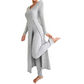 ✨ Einfacher Alltagskomfort | 2-teiliges Damen-Set: geripptes Longline-Top & schmale Hose