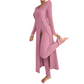 ✨ Einfacher Alltagskomfort | 2-teiliges Damen-Set: geripptes Longline-Top & schmale Hose