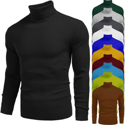 Figurbetonter Herren‑Rollkragen‑Strickpullover – zeitlos kombinierbar & die erste Wahl für Wärme!