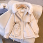 Damen taillierter mittellanger Parka mit Taschen
