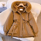 Damen taillierter mittellanger Parka mit Taschen