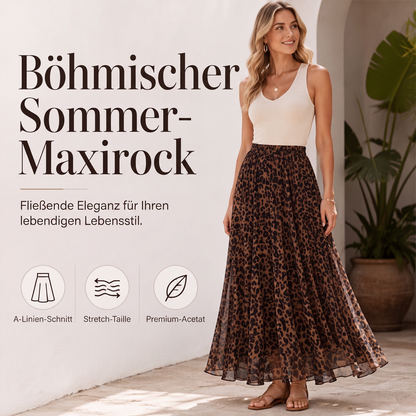 🏃‍♀️ Es wird im Akkord weggeschnappt – zögern Sie nicht!	 Damen Maxirock im A-Linien-Schnitt mit Druck