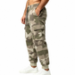 Cargohose für Herren mit Camouflage-Muster und Kordelzug, geeignet für sportliche Aktivitäten