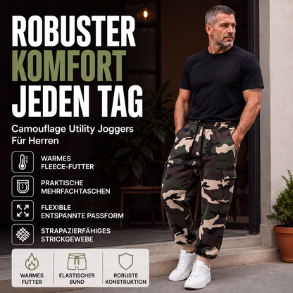 Cargohose für Herren mit Camouflage-Muster und Kordelzug, geeignet für sportliche Aktivitäten