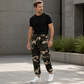 Cargohose für Herren mit Camouflage-Muster und Kordelzug, geeignet für sportliche Aktivitäten
