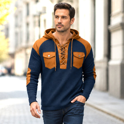 🏃‍♀️ Es wird im Akkord weggeschnappt – zögern Sie nicht! Legere Kapuzen-Sweatshirt aus Waffelstrick für Herren