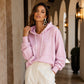 🔔 Letzte 100 Stück – solange der Vorrat reicht! Gestreefter Patchwork-Hoodie für Damen