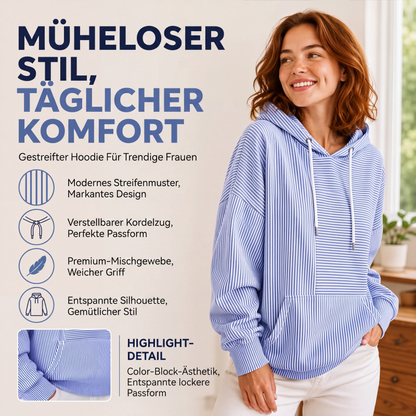 🔔 Letzte 100 Stück – solange der Vorrat reicht! Gestreefter Patchwork-Hoodie für Damen