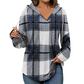 👚 50 % RABATT | Lässiger Karo-Look & entspannter Tragekomfort – Damen Kapuzenshirt mit V-Ausschnitt