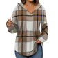 👚 50 % RABATT | Lässiger Karo-Look & entspannter Tragekomfort – Damen Kapuzenshirt mit V-Ausschnitt