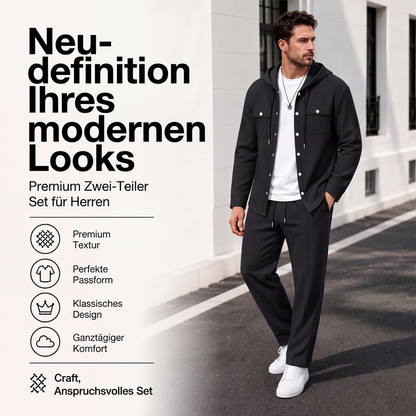 🚀 Nouveauté fraîchement arrivée – -50% pour goûter ! Herren Freizeit Waffelstruktur Kapuzenjacke und Hosen Set