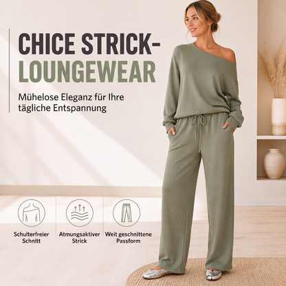 🏆 Champion des ventes – à moitié prix pour durée limitée ! Damen-Set aus schulterfreiem Oberteil und weiten Hosen