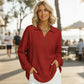 ⭐ Top-bewertet – V-Ausschnitt-Bluse mit Waffeltextur