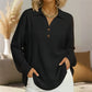 ⭐ Top-bewertet – V-Ausschnitt-Bluse mit Waffeltextur