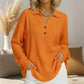⭐ Top-bewertet – V-Ausschnitt-Bluse mit Waffeltextur