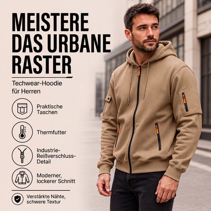 🎪 Lancement + -50% limité = double surprise ! Herren-Cargo-Jacke mit durchgehendem Reißverschluss und Kapuze