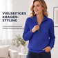 🚨 Urgent : -50% se termine ce soir ! Damen-Sweatshirt mit Zopfmuster und halblangem Reißverschluss