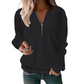 🚨 Urgent : -50% se termine ce soir ! Damen-Sweatshirt mit Zopfmuster und halblangem Reißverschluss