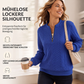 🚨 Urgent : -50% se termine ce soir ! Damen-Sweatshirt mit Zopfmuster und halblangem Reißverschluss
