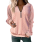 🚨 Urgent : -50% se termine ce soir ! Damen-Sweatshirt mit Zopfmuster und halblangem Reißverschluss