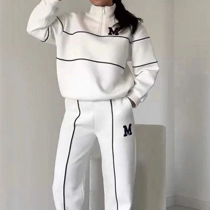 🔁 1000+ avis authentiques – tous excellents ! Lässiges Sweatshirt 2-teiliges Set mit Linie