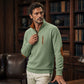 📊 +200.000 ventes – merci avec une remise de -50% ! Herren-Sweatshirt mit Farbblockmuster aus Cord und Halb-Reißverschluss