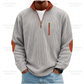 📊 +200.000 ventes – merci avec une remise de -50% ! Herren-Sweatshirt mit Farbblockmuster aus Cord und Halb-Reißverschluss