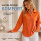 👚🧶 Jetzt im Trend – Waffelstrick-Oberteil – feminin und leicht