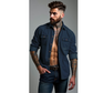 Jeanshemd für Herren, langärmlig, lässige Knopf-Strickjacke