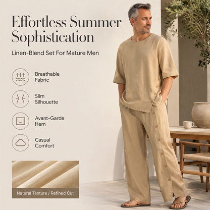 🚀 Neu eingetroffen – 50% Probierpreis!  Zweiteiliges Set mit lässigem Hemd und Hose für Herren