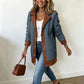 🧥🌸50%Rabatt!!!🛍️✨Damen Plüschjacke mit Revers und Patchwork-Design