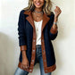 🧥🌸50%Rabatt!!!🛍️✨Damen Plüschjacke mit Revers und Patchwork-Design