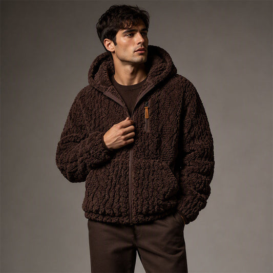 🎯 Nur heute: 50% + versandkostenfrei! Herren-Fleecejacke mit Kapuze und Reißverschluss