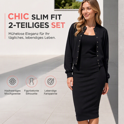 🏃‍♀️ Es wird im Akkord weggeschnappt – zögern Sie nicht! Elegantes Trägerkleid mit kurzer Jacke für Damen, 2-teiliges Set