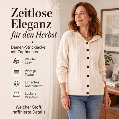 ⏰ Countdown läuft – 50% nur noch 3 Tage! Strick-Cardigan mit Zopfmuster und Kapuze für Damen